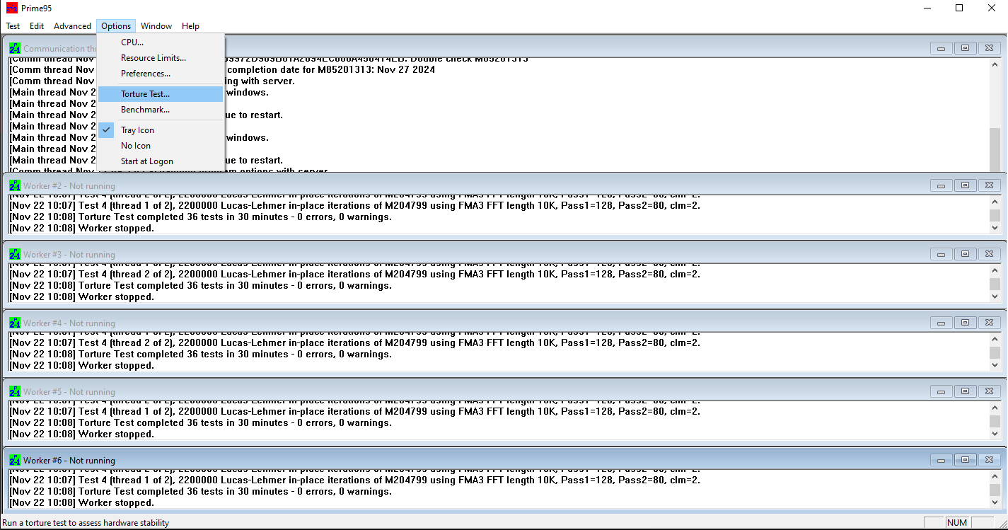 Prime95 стрессовый тест процессора