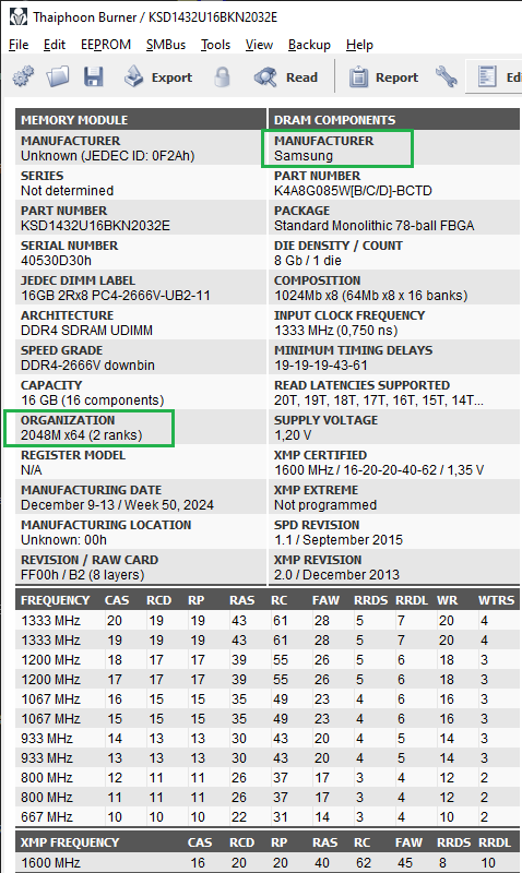 cusu 3200mhz 32gb Thaiphoon samsung